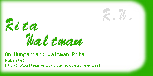 rita waltman business card